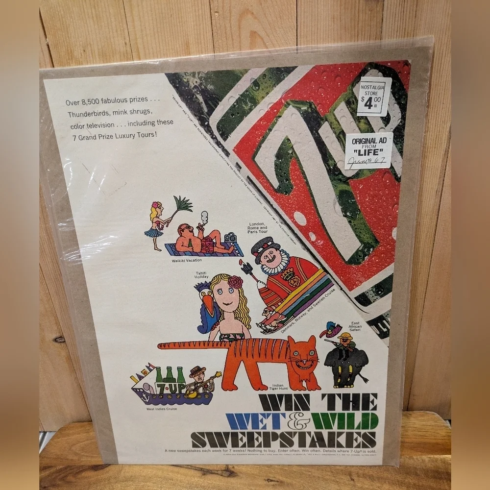Vintage 7UP Sweepstakes Poster 11x14